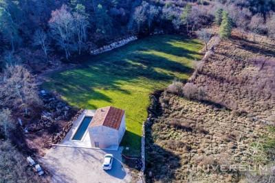 Stone house with a picturesque landscape, a swimming pool and a large yard in the vicinity of Buje 3