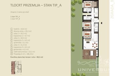 Apartment on the ground floor in a modern building in Novigrad 3