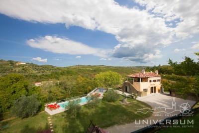 A beautiful secluded stone house with a swimming pool in the vicinity of Buje 1